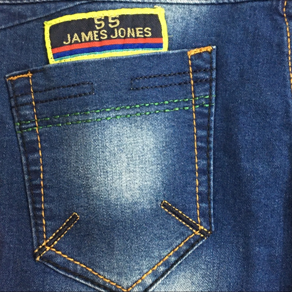 YZ Dark Blue Denim Wash Jean Shorts Capri Pants - Picture 5 of 10